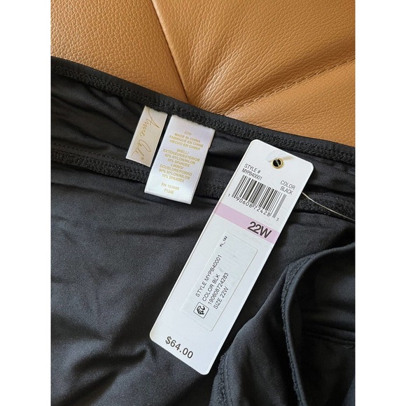 NWT Anne Cole Plus Solid Classic Black Modest Swim Skirt Skort Size 22w - Picture 8 of 8